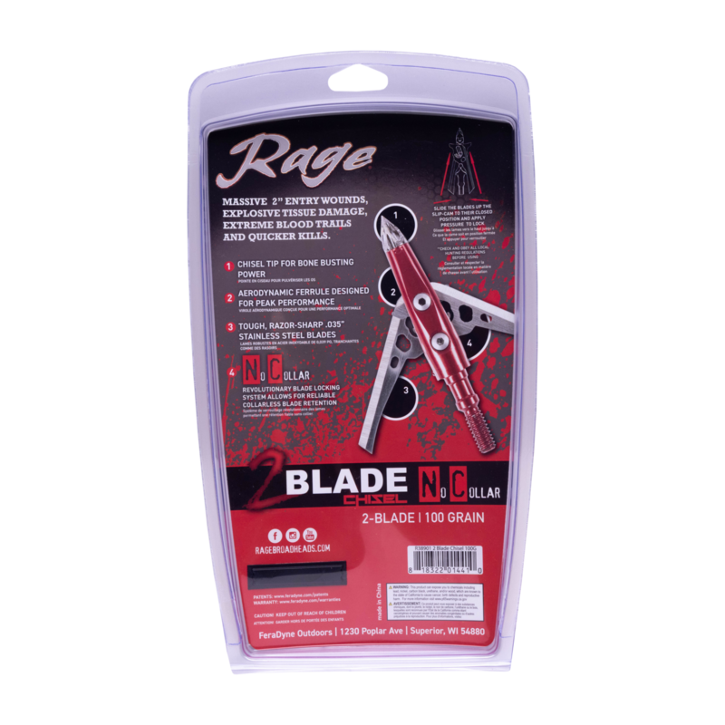 Rage 2-Blade NC Chisel Tip Broadheads