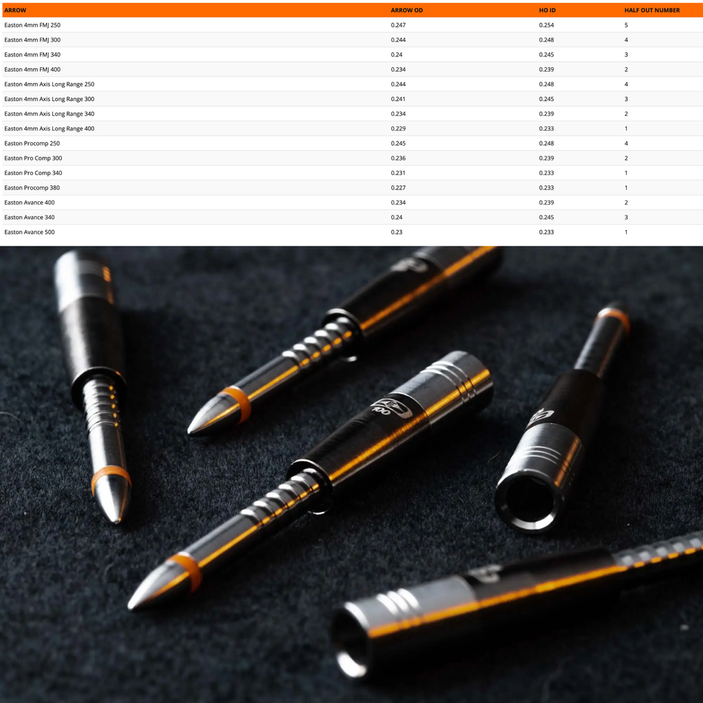 Easton 4mm Match Grade Half Outs