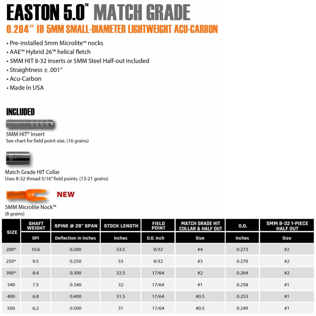 Easton 5.0  Arrows