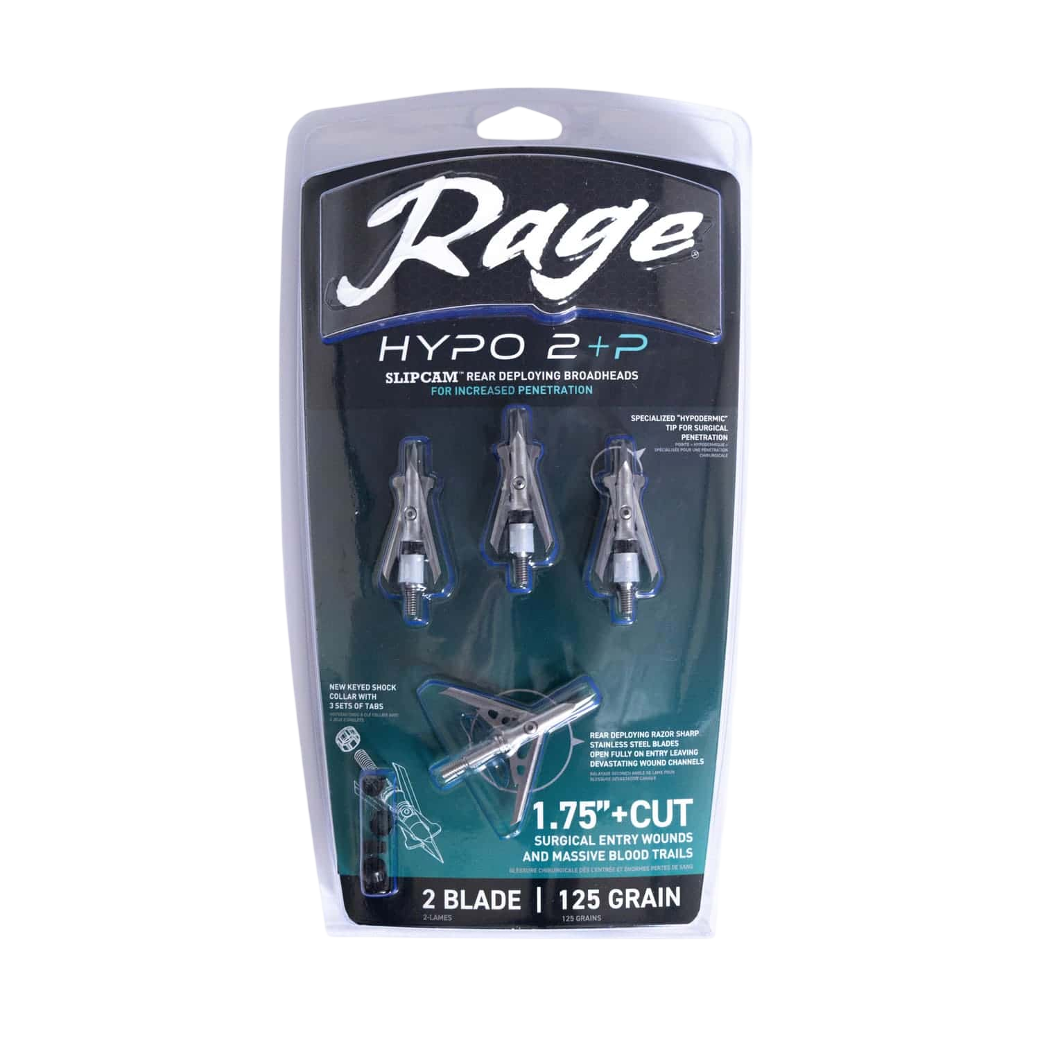 Rage Hypo 2 +P Mechanical Broadheads (4-Pack)