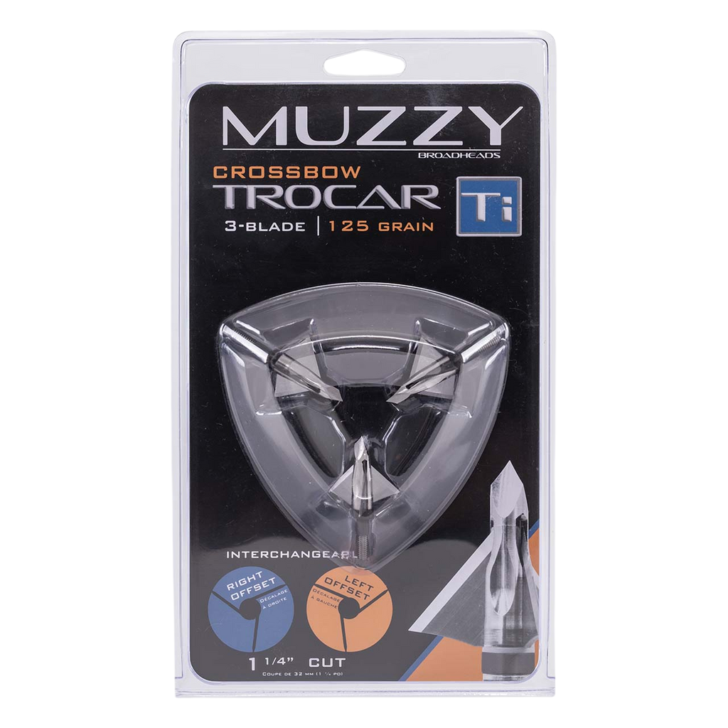 Muzzy Trocar TI Crossbow Titanium Ferrule Broadheads 125-Grain