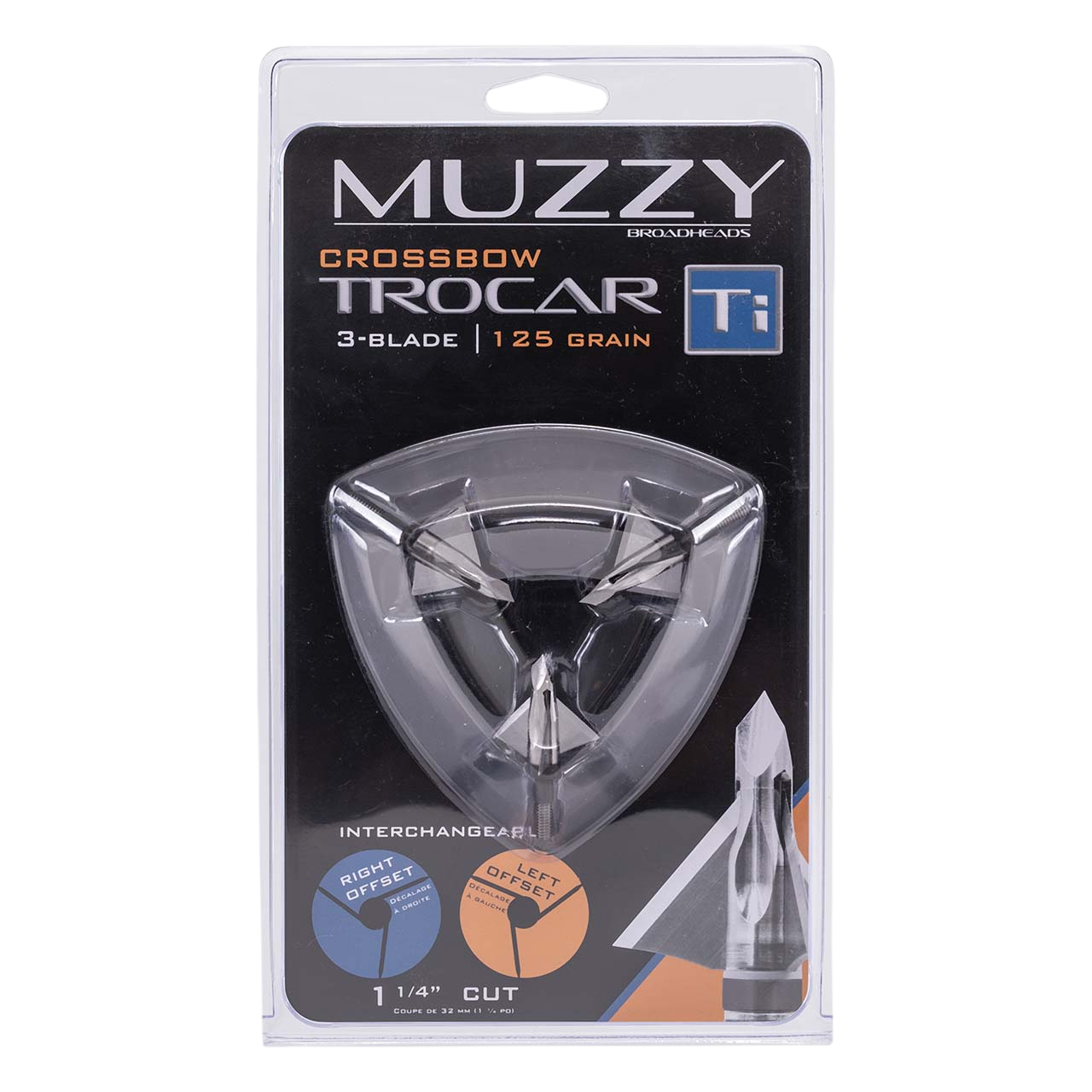 Muzzy Trocar TI Crossbow Titanium Ferrule Broadheads 125-Grain