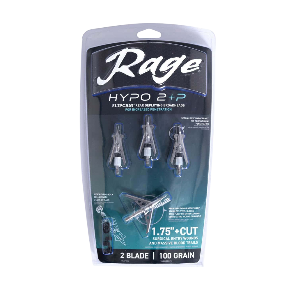 Rage Hypo 2 +P Mechanical Broadheads (4-Pack)