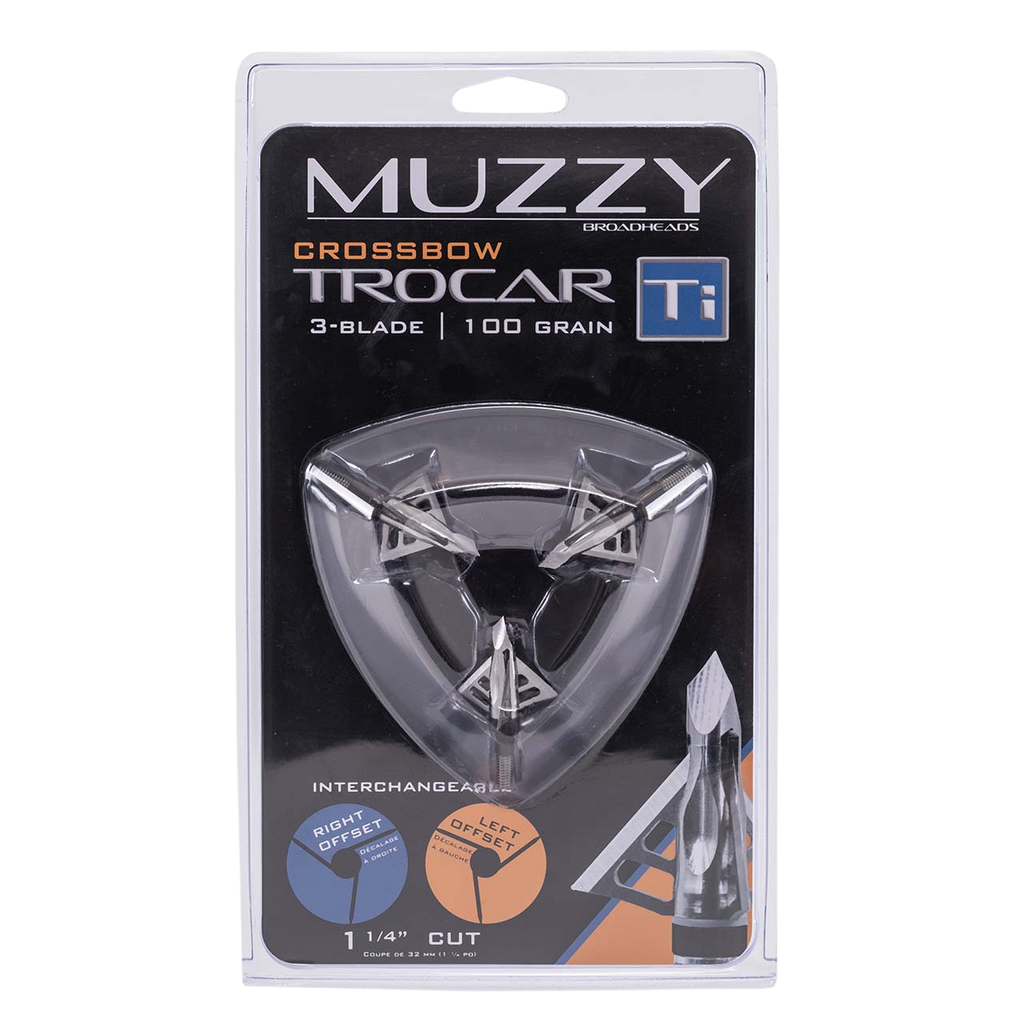 Muzzy Trocar Ti Titanium Ferrule Broadheads 100-Grain (3-Pack)