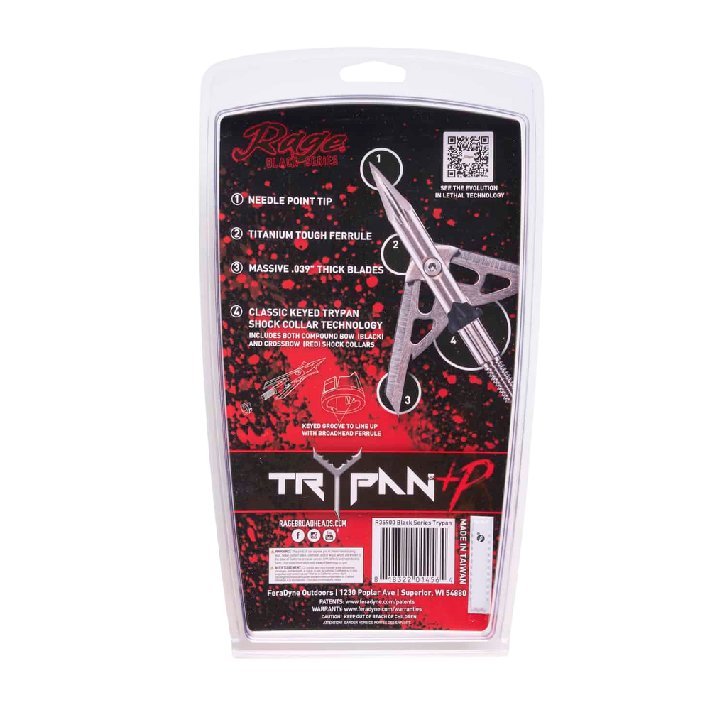 Rage Black Series Trypan 2-Blade Broadheads