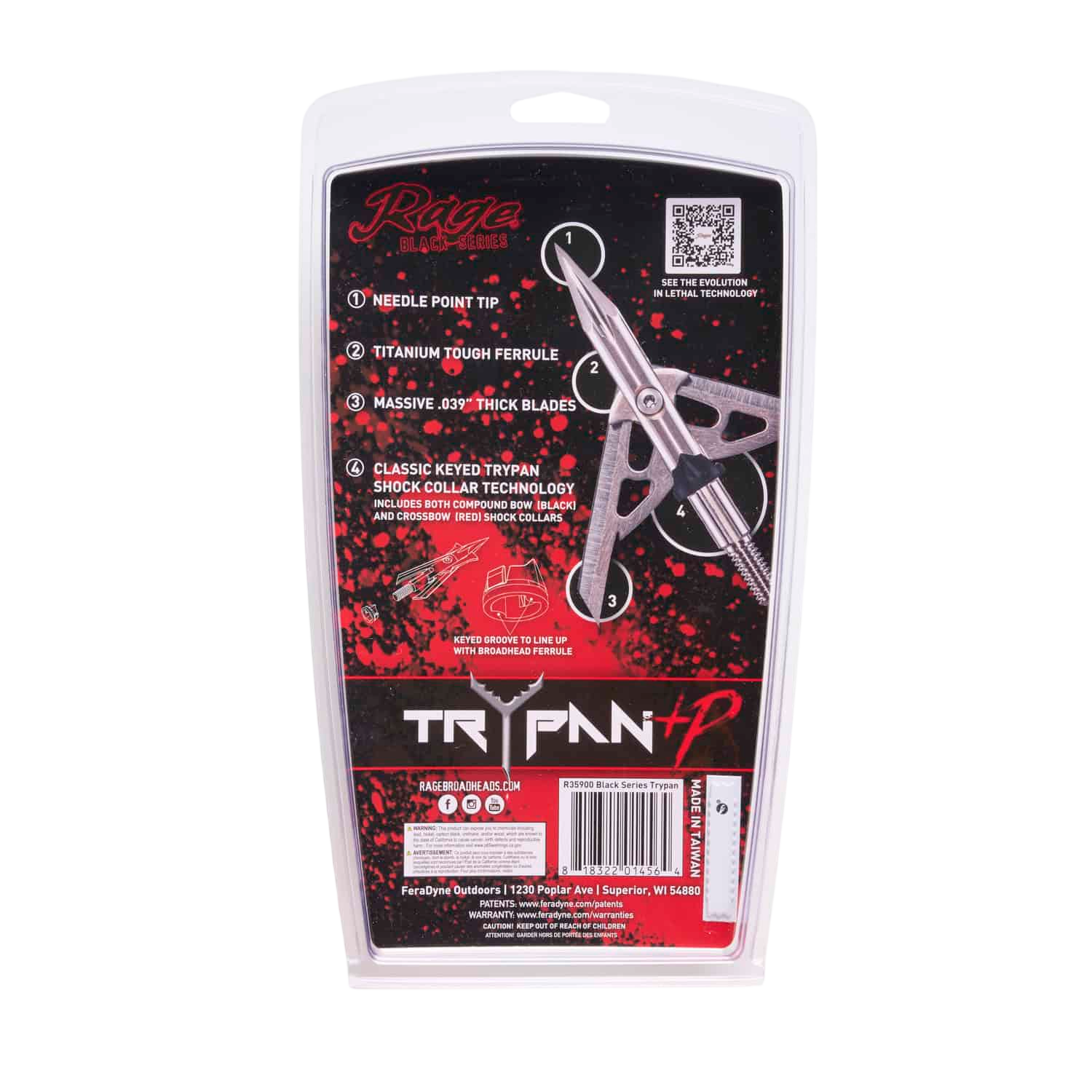 Rage Black Series Trypan 2-Blade Broadheads