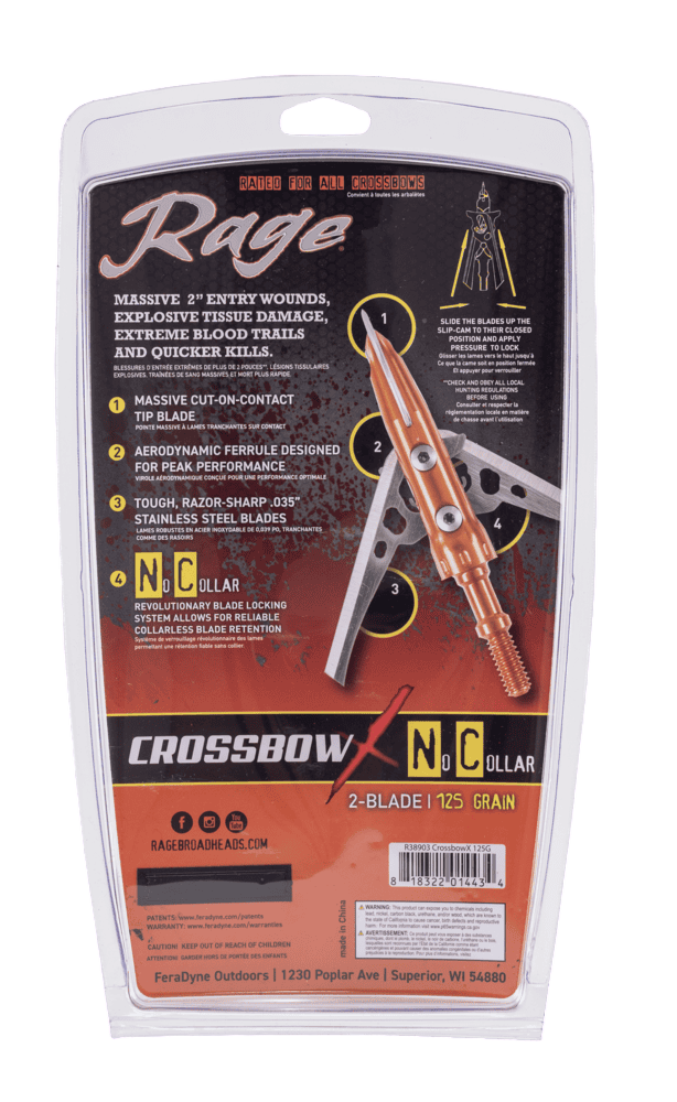 Rage Crossbow X NC 2-Blade Broadheads