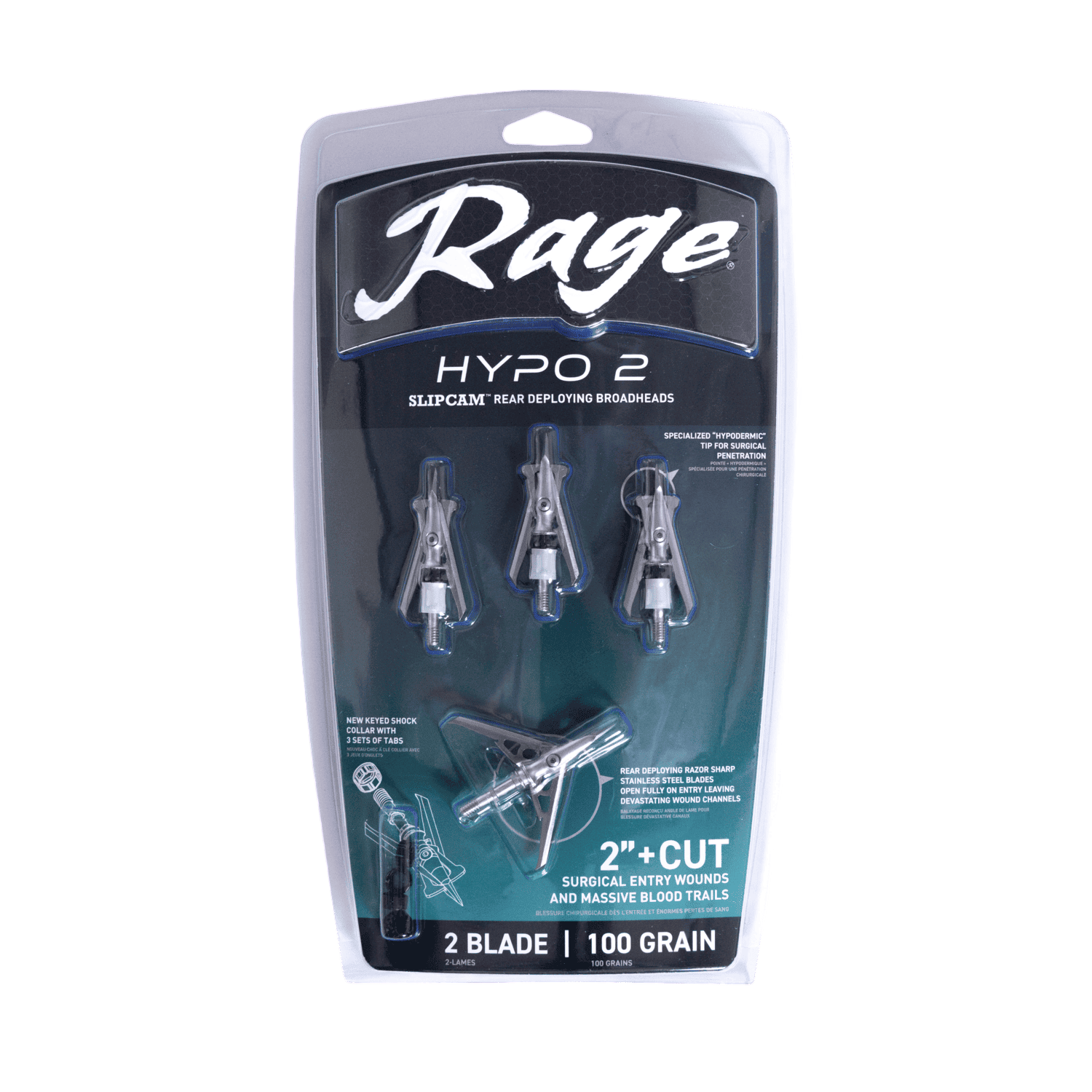 Rage Hypo 2 Mechanical Broadheads (4-Pack)