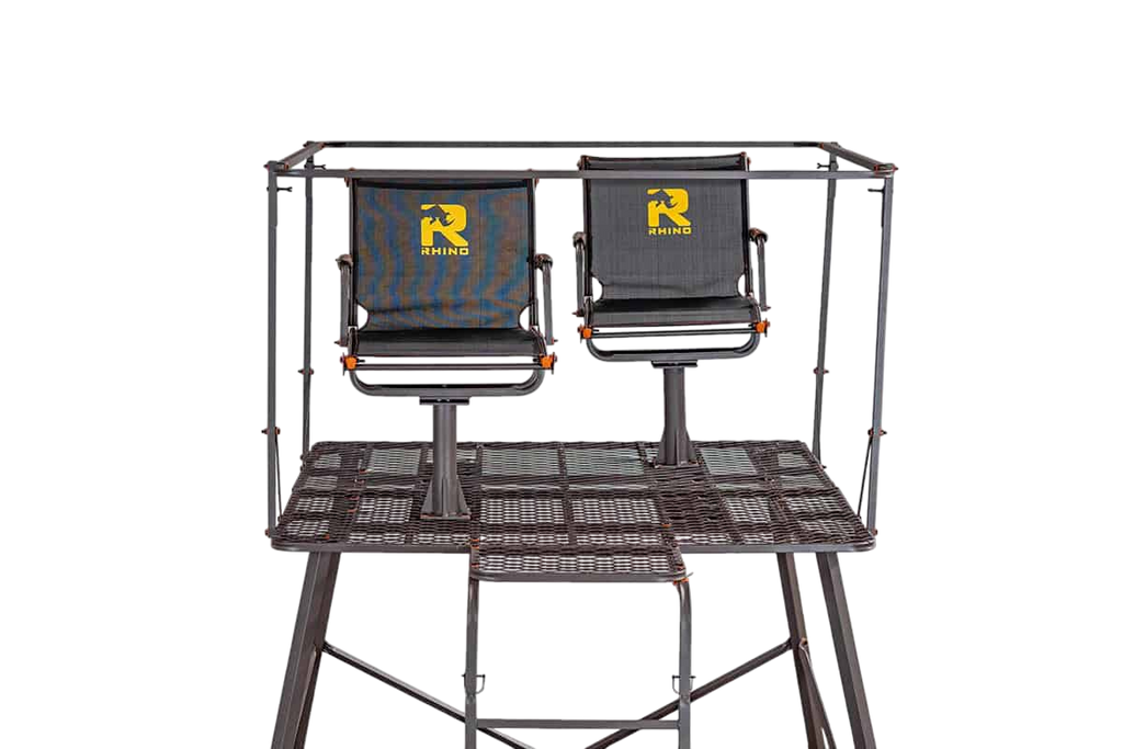 Rhino 10-Foot Quadpod Tree Stand – 2 Swivel Chairs