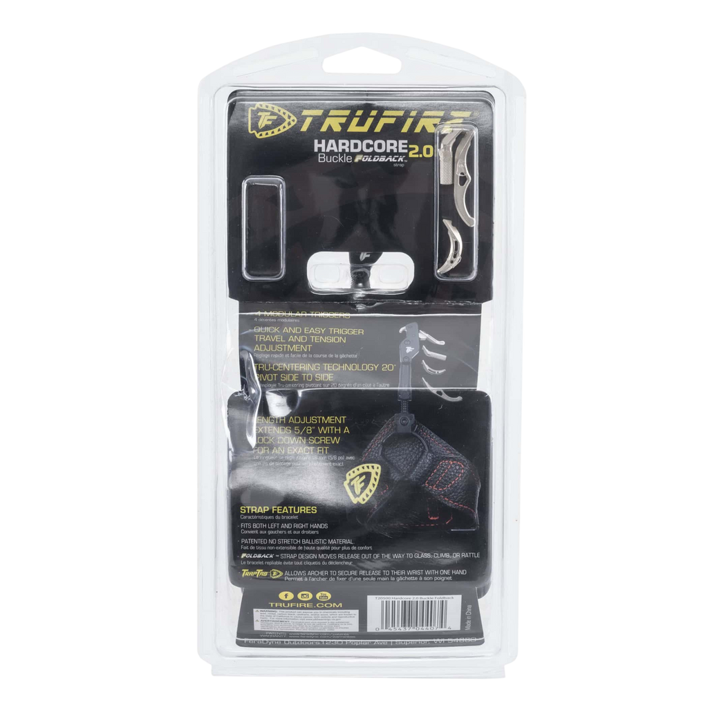 TruFire Hardcore 2.0 Buckle Foldback Bow Release Black