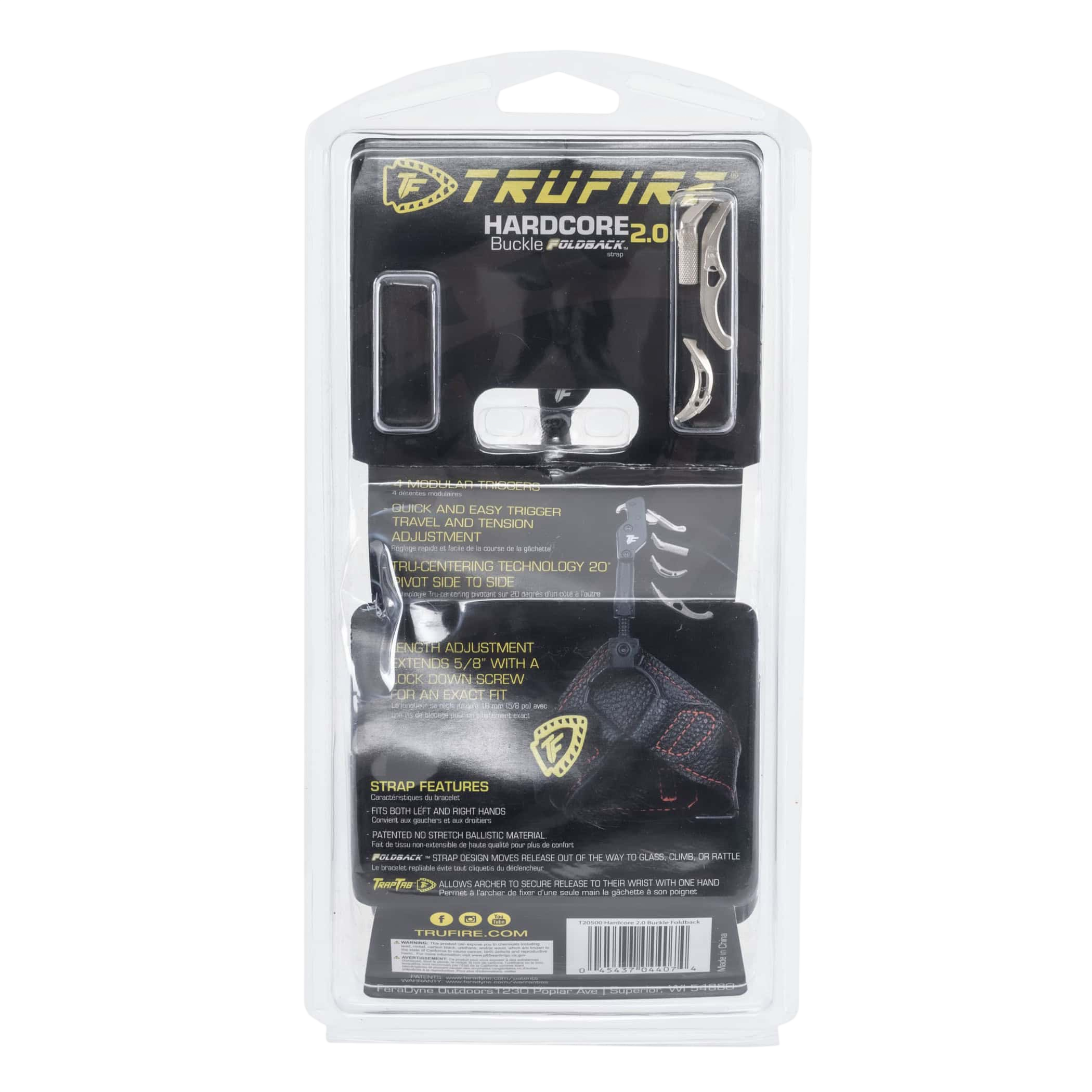 TruFire Hardcore 2.0 Buckle Foldback Bow Release Black