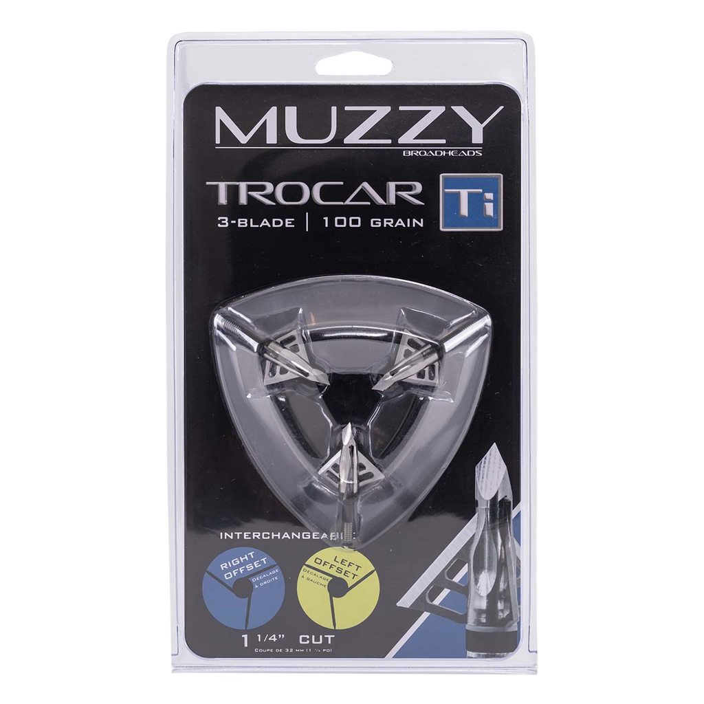 Muzzy Trocar Ti Titanium Ferrule Broadheads 100-Grain (3-Pack)