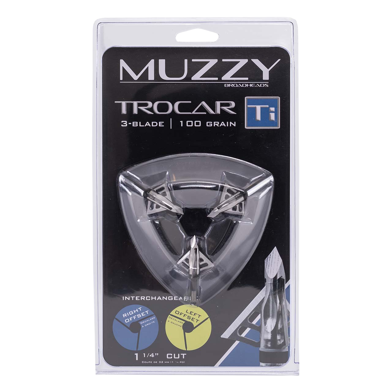 Muzzy Trocar Ti Titanium Ferrule Broadheads 100-Grain (3-Pack)