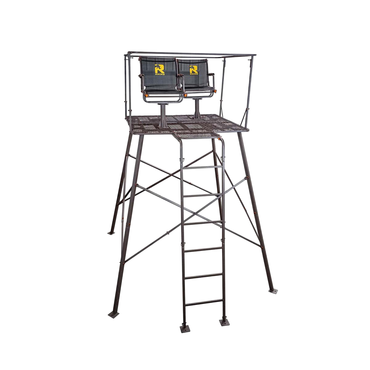 Rhino 10-Foot Quadpod Tree Stand – 2 Swivel Chairs