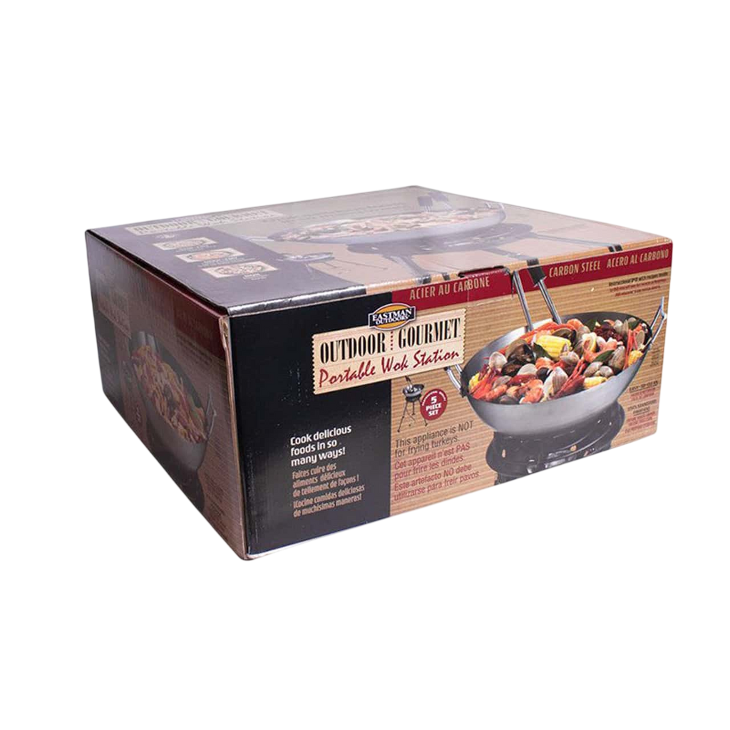 Eastman Outdoors 22" Carbon Steel Wok Kit with Big Kahuna 65,000 BTU Burner